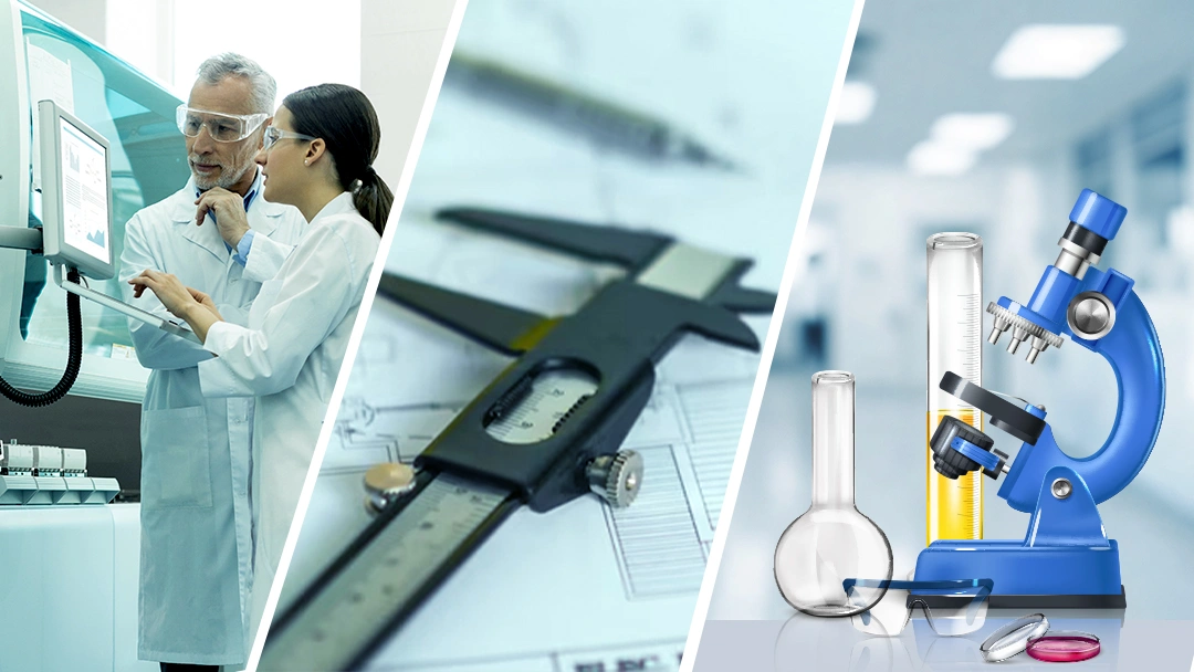EQAS lab setup showing instruments and quality testing